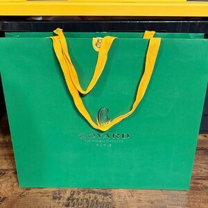 Goyard Shopping Bag - Emerald Green Tote with Mustard Straps